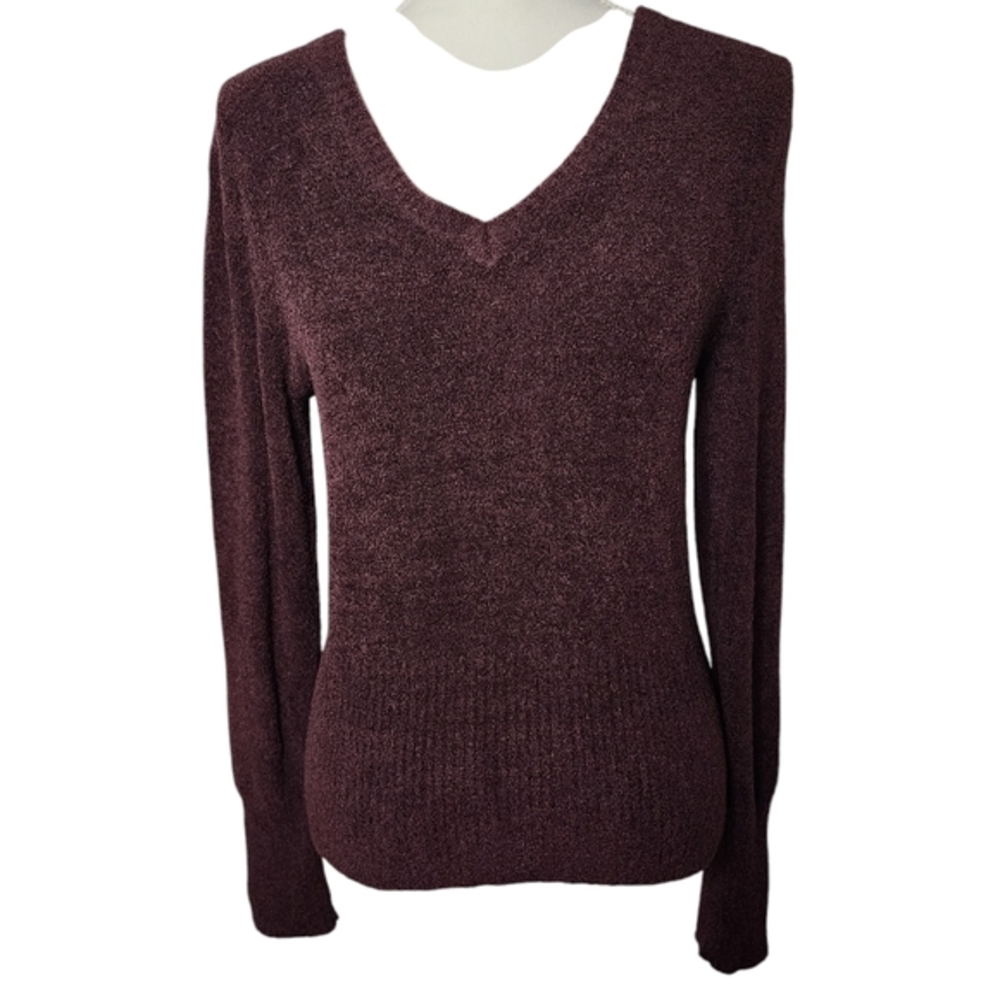 Columbia‎ Burgundy vneck sherpa top